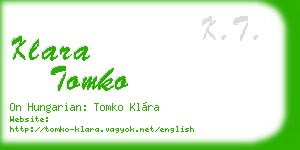 klara tomko business card